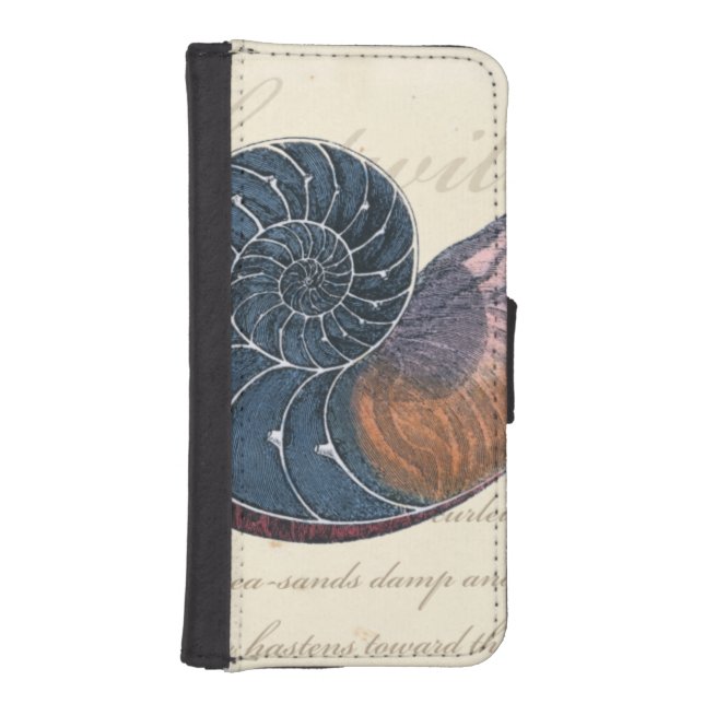 Romantic Seashell iPhone Wallet Case (Front)