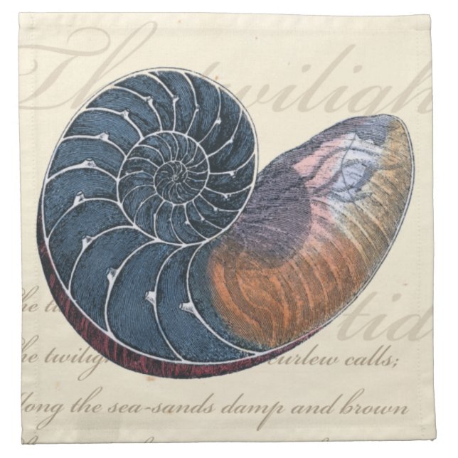 Romantic Seashell Napkin (Front)