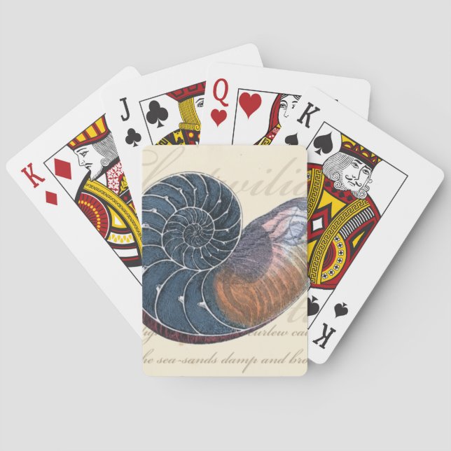 Romantic Seashell Poker Cards (Back)