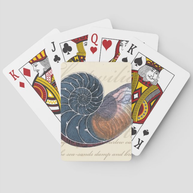 Romantic Seashell Poker Cards (Back)