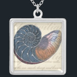 Romantic Seashell Silver Plated Necklace<br><div class="desc">Do you live far away from the beach? No problem! Get this romantic seashell painting so you can image yourself sitting on a peaceful beach on a warm sunny day. This piece of art romanticizes the sea and the little waves which will leave you yearning for a visit the beach....</div>