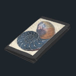 Romantic Seashell Tri-fold Wallet<br><div class="desc">Do you live far away from the beach? No problem! Get this romantic seashell painting so you can image yourself sitting on a peaceful beach on a warm sunny day. This piece of art romanticizes the sea and the little waves which will leave you yearning for a visit the beach....</div>