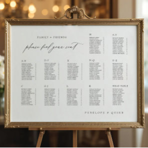 Romantic Seating Chart Wedding Reception Sign