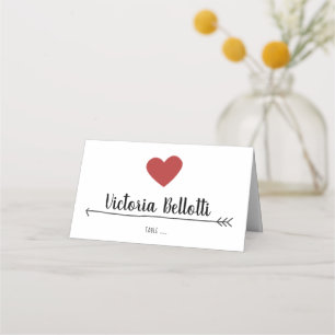 Romantic Seating Place Card - Heart and Arrow