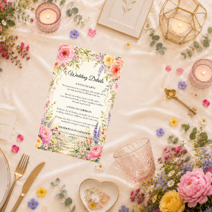 Romantic Secret Garden Bloom Wedding Enclosure Card