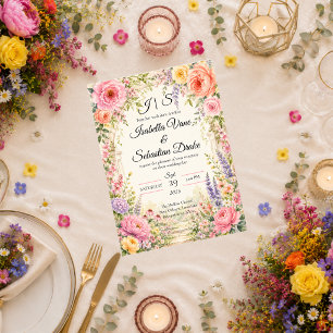 Romantic Secret Garden Bloom Wedding  Invitation