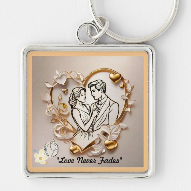 "Romantic Serenity Found" Keychain (Front)