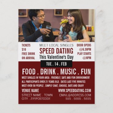 Romantic Setting, Speed Dating Event Advertising Flyer