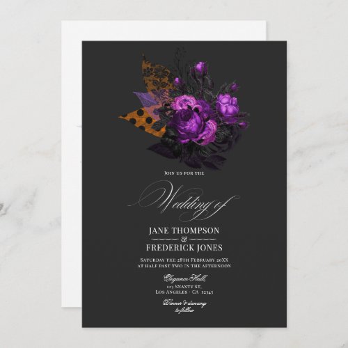 Romantic Shabby_Chic Gothic Floral Design Invitation