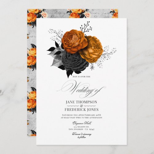 Romantic Shabby_Chic Gothic Floral Invitation