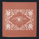 Romantic Shabby Chic Red Rust Mr & Mrs Floral Duvet Cover<br><div class="desc">The "Mr & Mrs" duvet cover design features a beautiful watercolor artwork of a white floral frame on a warm, earthy red background. The couple's last name and special date can be easily customized. This personalized duvet cover serves as a practical protective layer for bedding and a sentimental home decor...</div>