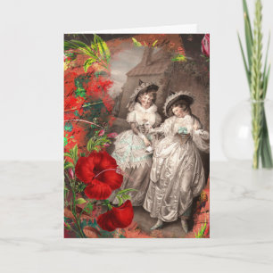 Romantic Shakespeare Love Letter Scene Vintage Card