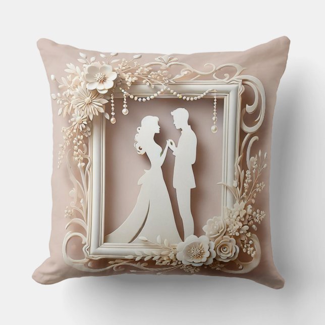 Romantic Silhouette of a Couple Throw Pillow (Front)
