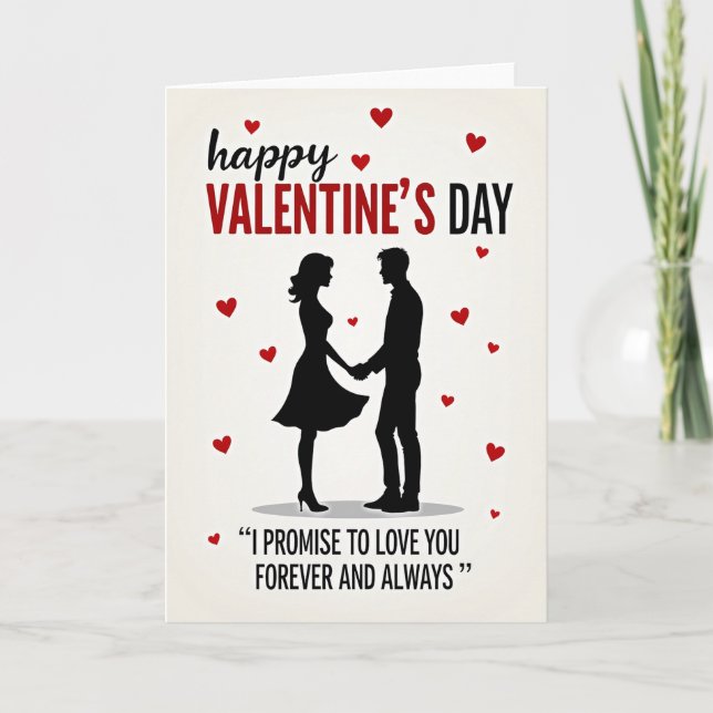 Romantic Silhouette Valentines Card (Front)