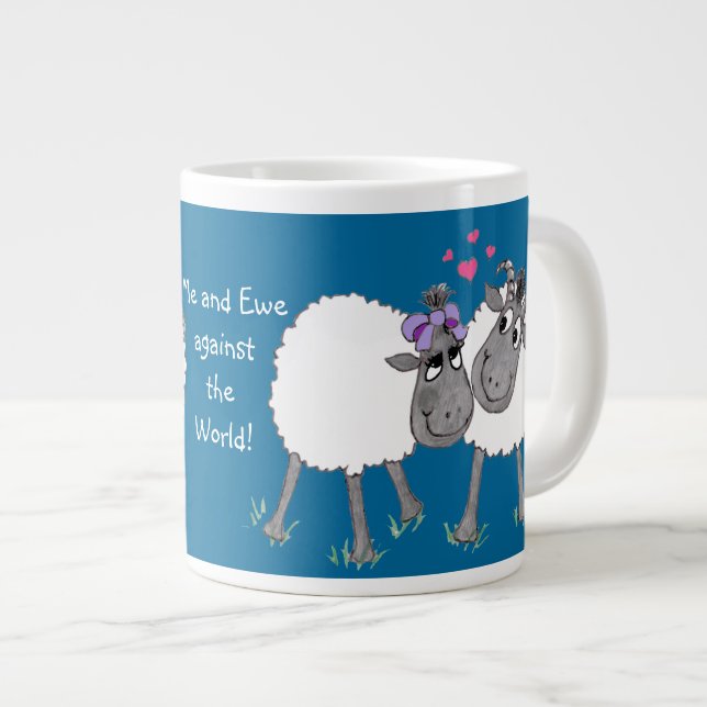 Romantic Silly Sheep Mug to Personalize (Front Right)