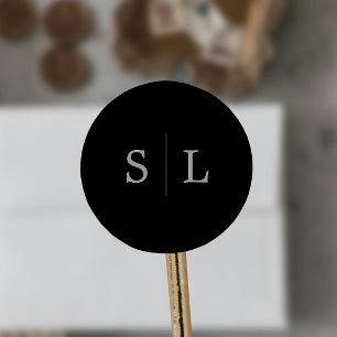 Romantic Silver Calligraphy Black Envelope Seals