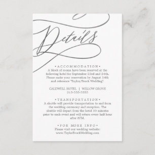 Romantic Silver Calligraphy Details Enclosure Card