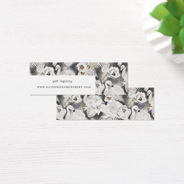 romantic silver floral Wedding card (Desk)