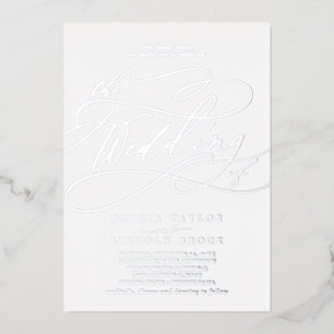 Romantic Silver Foil Flourish The Wedding Of Invitation