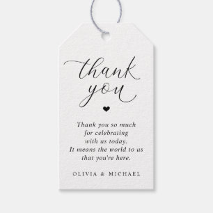 Romantic Simple Wedding Thank You Favor Tags