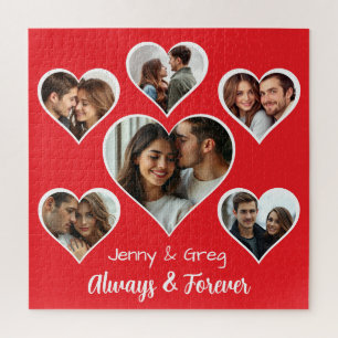 Romantic Six Photo Template Jigsaw Puzzle