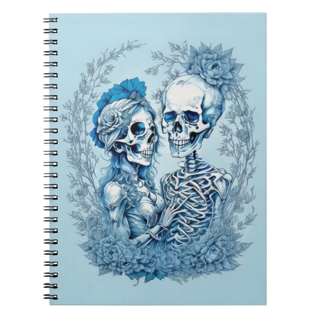 Romantic Skeleton Couple Notebook (Front)
