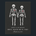 Romantic Skeletons Faux Canvas Print<br><div class="desc">Funny and witty anniversary gift with white skeletons and big red hearts. Get ready for your October weddings with a Halloween or Day of the Dead theme. Perfect for fans of spooky holidays or horror.</div>
