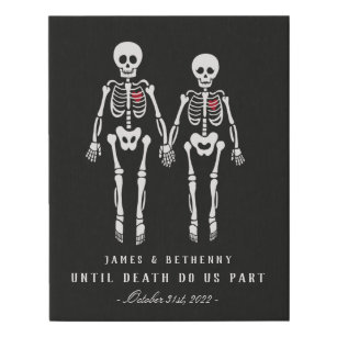 Romantic Skeletons Faux Canvas Print