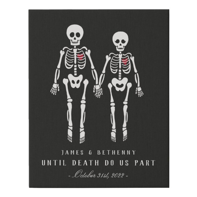 Romantic Skeletons Faux Canvas Print (Front)