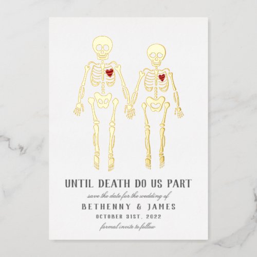 Romantic Skeletons Foil Invitation