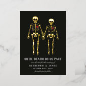 Romantic Skeletons Foil Invitation (Standing Front)