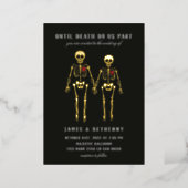 Romantic Skeletons Foil Invitation (Standing Front)