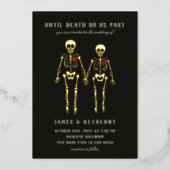 Romantic Skeletons Foil Invitation (Front)