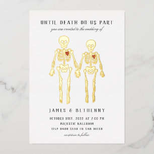 Romantic Skeletons Foil Invitation