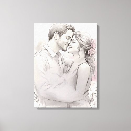 Romantic sketch canvas print