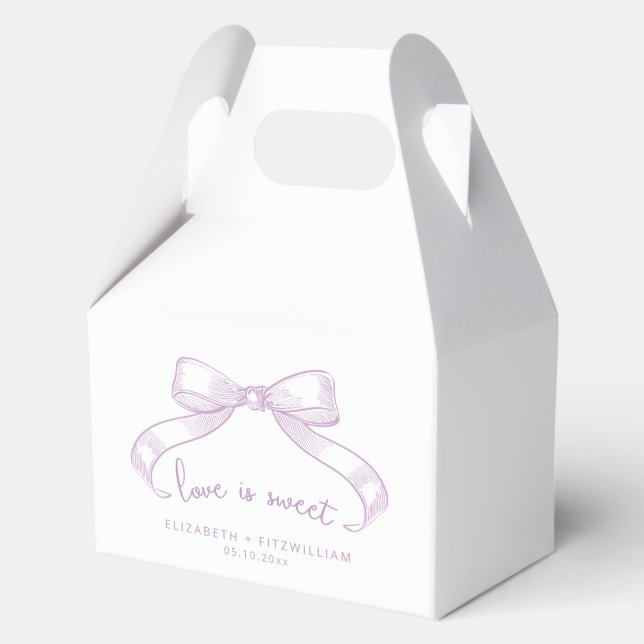 Romantic Sketched Bow | Lilac Love is Sweet  Favor Boxes (Front)