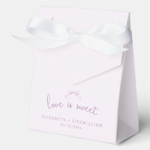 Romantic Sketched Bow Lilac Love is Sweet Favor Boxes