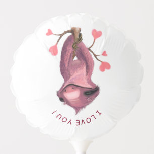 Romantic Sloth Balloon I Love You - Your Text Name