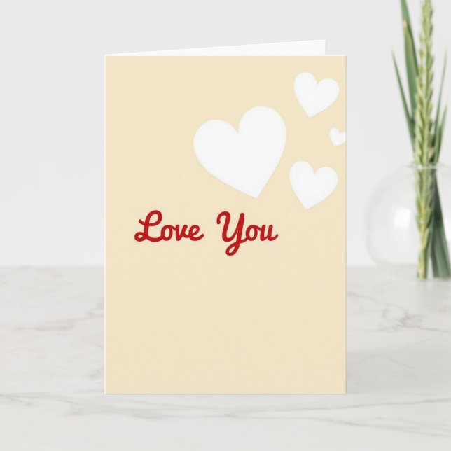 Romantic Smooth Love You Hearts Card (Front)