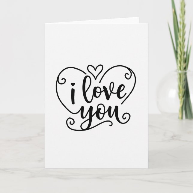 Romantic Smooth Script Love Card (Front)
