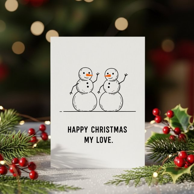 Romantic Snowman Love Holiday Card Gift (Creator Uploaded)