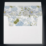 Romantic Soft Blue Floral Pattern Wedding Envelope<br><div class="desc">Elegant wedding envelope with a soft blue and white floral seamless pattern on the inside and classic calligraphy font.</div>