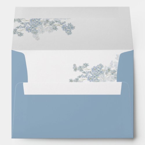 Romantic Soft Blue Floral Wedding Envelope