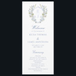 Romantic Soft Blue Monogram Crest Wedding Program<br><div class="desc">Elegant wedding program, embellished with a stunning soft blue floral wedding monogram crest and classic calligraphy. The monogram crest adds a touch of vintage elegance to the program. It features an intricate soft blue and green botanical design that is both timeless and unique. The elegant calligraphy adds a personal touch...</div>