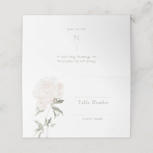 Romantic Soft Blush Peony Wedding Place Card