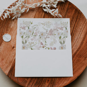 Romantic Soft Blush White Pattern Envelope Liner