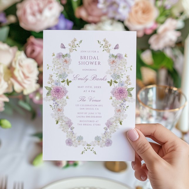 Romantic Soft Pastel Floral Bridal Shower Invitation (Creator Uploaded)