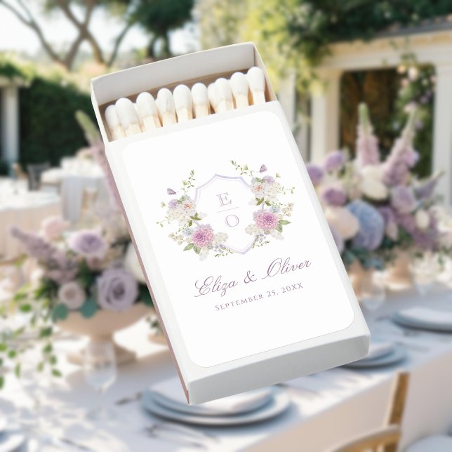 Romantic Soft Pastel Monogram Crest Wedding Matchboxes (Creator Uploaded)