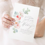 Romantic Soft Pink Flowers Summer Garden Wedding Invitation<br><div class="desc">Elegant pink watercolor flowers wedding invitations</div>