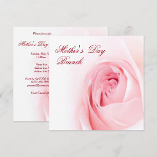 Romantic Soft Pink Rose Mothers Day Invitation